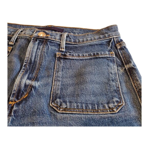 JOE'S SZ 29 Vintage-Style Flare High-rise Distressed Cropped Denim Blue Jeans - Picture 6 of 11